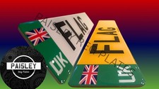 CHEAP PREMIUM QUALITY NUMBER PLATES  + 2D STANDARD FONT + EV UK GEL FLAG