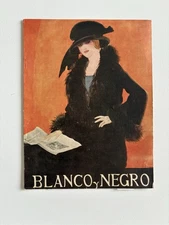 Antique Art Deco  1920s ‘Blanco y Negro’ Cover – Elegant Lady in Fur Coat & Hat 