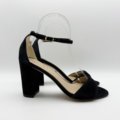 Sam Edelman Womens Robyn Heels Size 7 WIDE Black Suede Leather Ankle Strap NIB - Picture 3 of 13