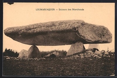 Ansichtskarte Locmariaquer, Dolmen des Marchands, Gesteinsformation 