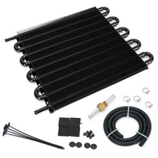 Universal 5/16" Transmission Oil Cooler Kit Aluminium alloy Tube 10 Pass Black