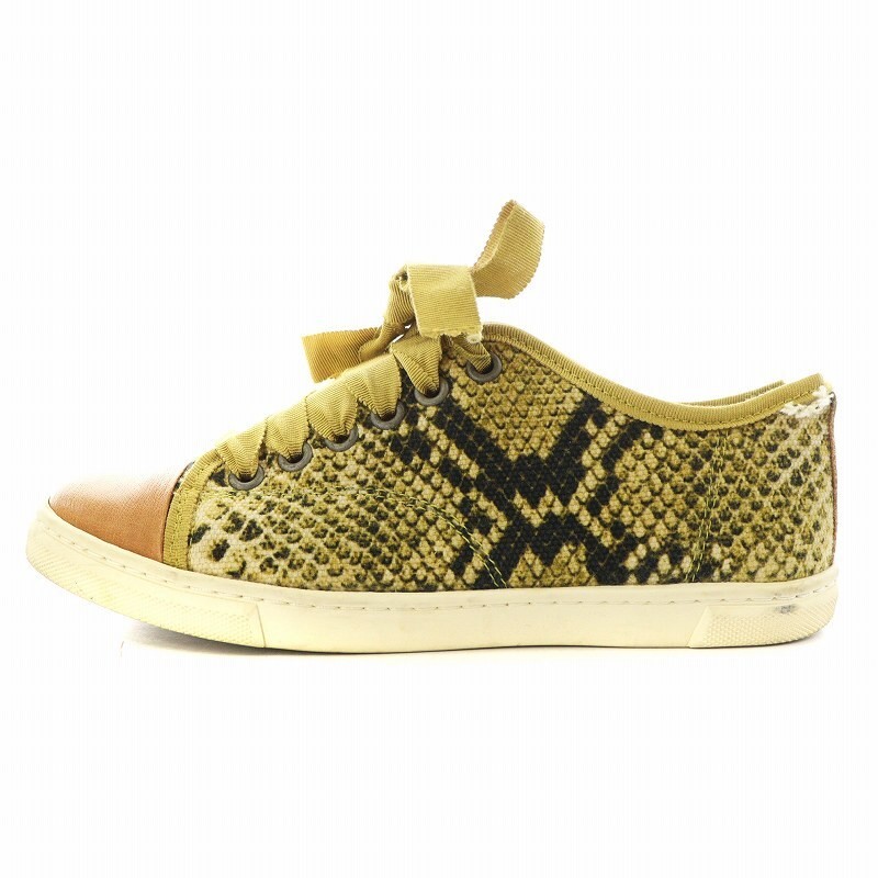 LANVIN  Sneakers Shoes Python Pattern Ribbon 35 B… - image 1