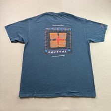 Vintage Oracle Shirt Mens XL Blue InterOffice Technology Software Art Promo 90s