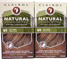 2 Clairol Natural Instincts Semi-permanent Hair Dye For Men M9 Light Brown LOT