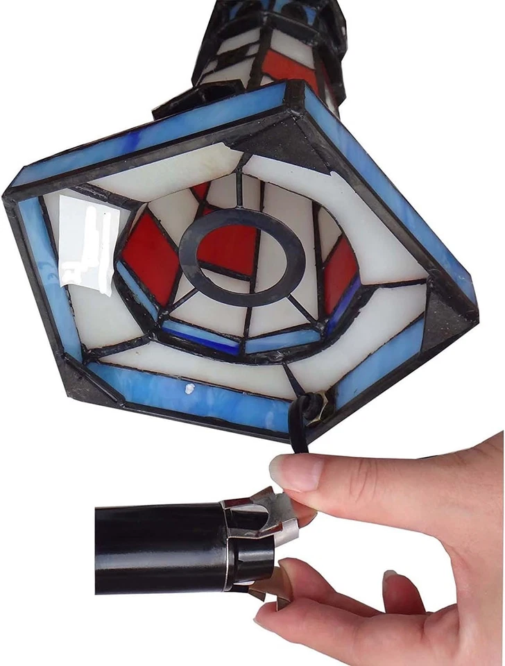 L11005 Lighthouse Tiffany Style Stained Glass Accent Table Lamp Night Light for - Image 4 of 4