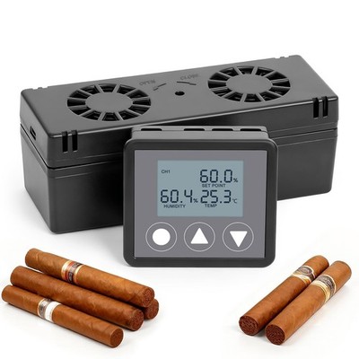 Electric Cigar Humidifier for Cigar Humidor Box - Dual-Fan  Sensor-Controlled 