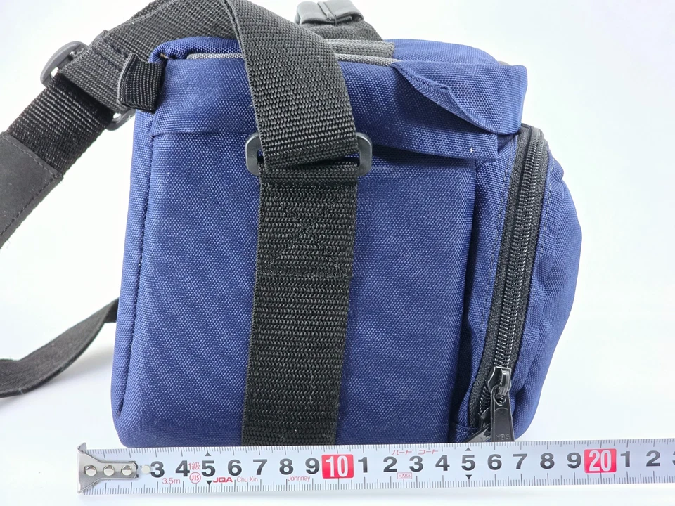 🌸[Quase em perfeito estado] Bolsa de ombro genuína para lente de câmera Nikon nylon azul marinho do Japão - Imagem 3 de 4