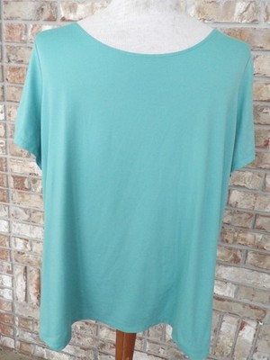EAST 5TH SZ 3X GREEN POLY KNIT LIGHT WEIGHT TEE TOP SUMMER WARDROW STAPLE
