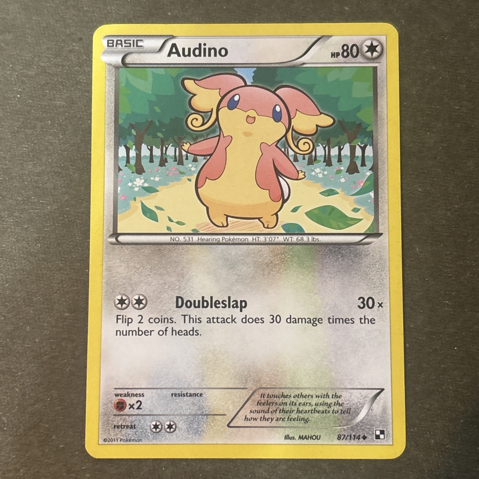 Audino 87/114 Regular Black & White Base Set Uncommon Pokemon
