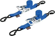 Powertye 1.5" Ratchet w/ Safety Latch Hooks Blue