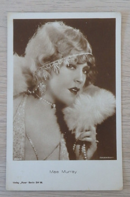 Foto Autogrammkarte Stummfilmschauspielerin Mae Murray um/ab 1925 (123047)