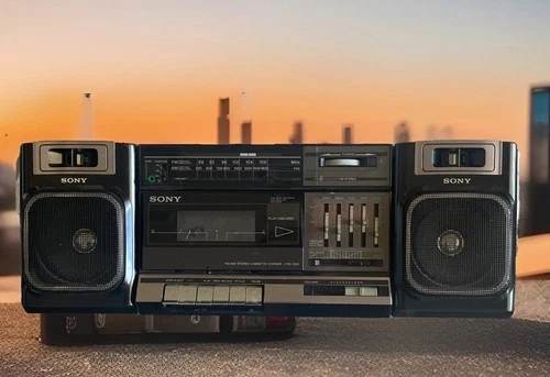 Sony CFS-1000 Boombox Vintage 1980s AM/FM Stereo Cassette Player Tested Works
