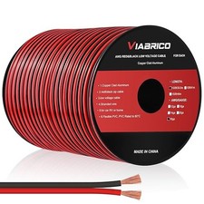 16 Gauge Automotive Wire - 100FT 2 Conductor Red Black 12V/24V DC Cable for LED