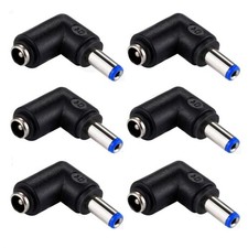 DC Power Connector Adapter 90 Degree Angle 5.5mmx2.1mm Male Plug to Female Ja...