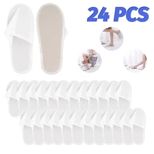 12Pairs Spa Slippers - Disposable Unisex Non-Slip Hotel & Commercial Guest Shoes