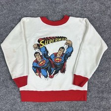 Vintage Superman Shirt Youth M 10-12 DC Comics 1977 Red White Child Kids READ