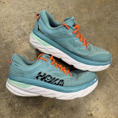 Hoka One One Bondi 7 Womens Size 10 Running Shoes Aqua Blue 1110519 AEBL