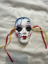 Decorative Mardi Gras mask 4.25 X 3 pink, Purple, blue, White music