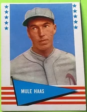 1961 Fleer #109 Mule Haas Baseball Card (Chicago White Sox) Baseball Greats