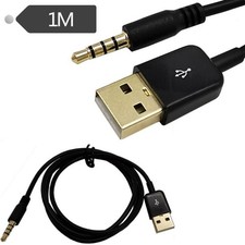 3.5mm Male AUX Audio Jack To USB 2.0 Male Charge Data Cable for MP3/MP4