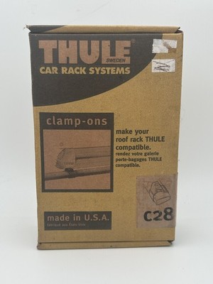 Thule clamp-on c28 Car Rack Sytems NEW IN BOX Made In USA 4 clamp ons NIB