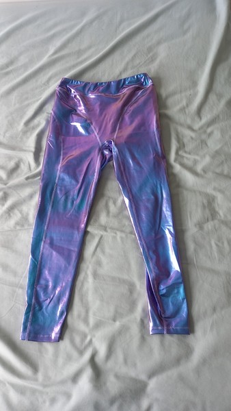 SHEIN: Menodora Pink/purple/green pearlescent slim yoga leggings M