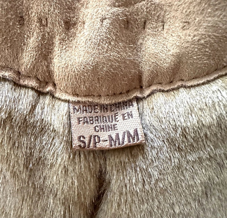 Poncho UGG Piel de Oveja Gamuza Tostado Castaño Capa Damas Bolsillos Pequeños-Medianos Foto 3 de 4