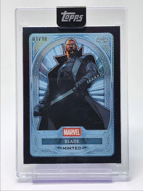 Blade 2025 Topps Chrome Marvel Base Platinum Black Refractor 01/10 Q4841
