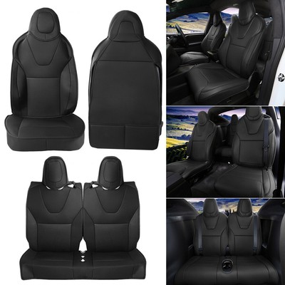 Thicken Car Seat Cover Pu Cushion Fit For Tesla Model X 6 Seats 2016 2019 Black Ebay