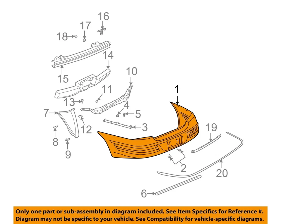 Used Rear Bumper Assembly Rear fits: 2000 Pontiac Bonneville SLE Rear Grade A - Image 3 of 4
