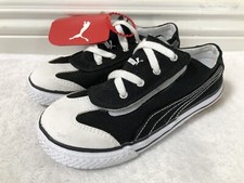 PUMA Kids Slip on Sneaker Canvas Shoe in Black White Toddler US Size 10