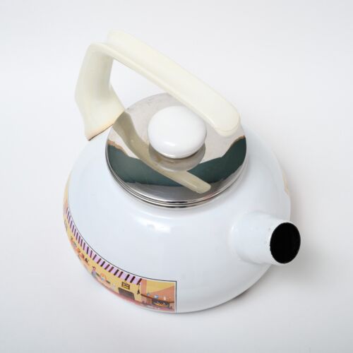 Teiera smaltata Villeroy & Boch Naif - rara bollitore tedesco vintage Gérard Laplau - Foto 14 di 21