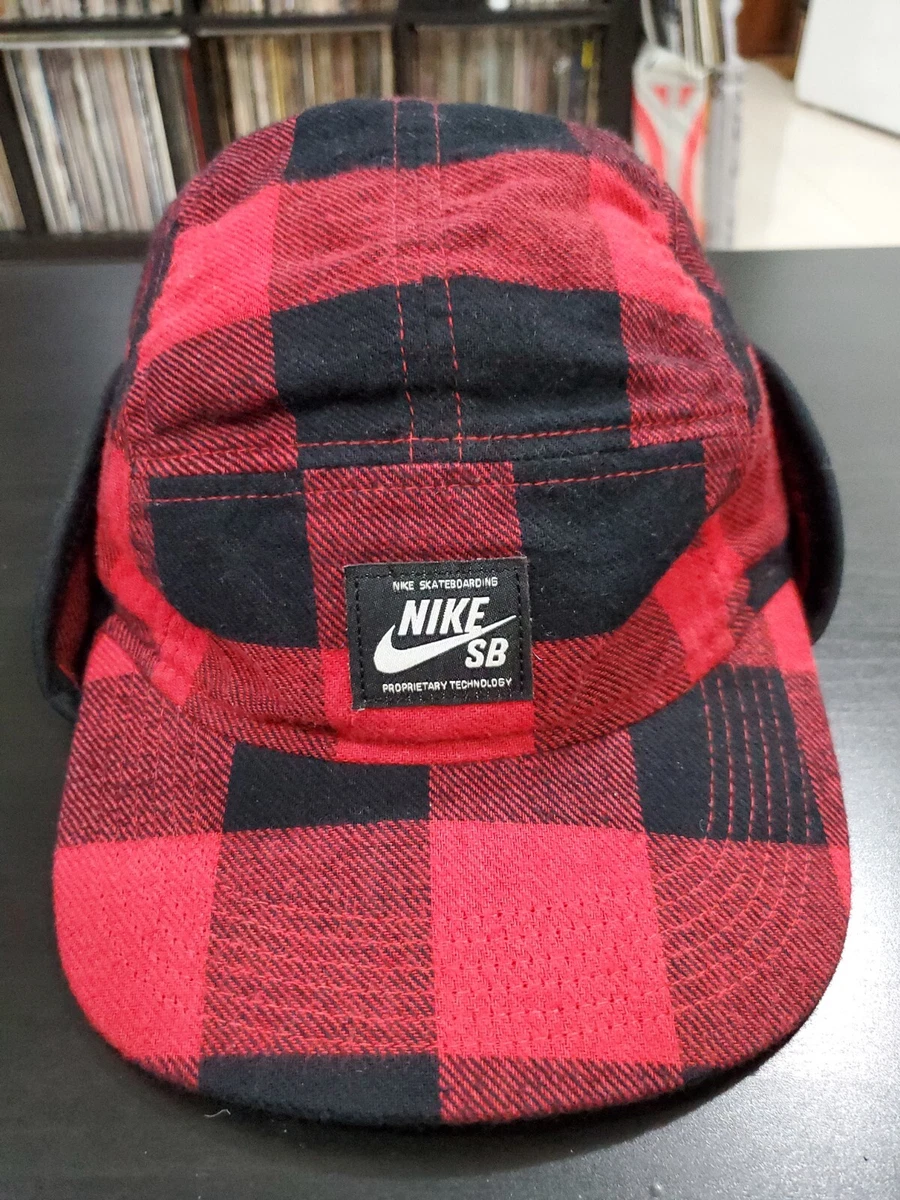 🔥 Nike SB 5 Panel Hat Proprietary Tech Insulated Cap Skateboarding RED/BLACK EX