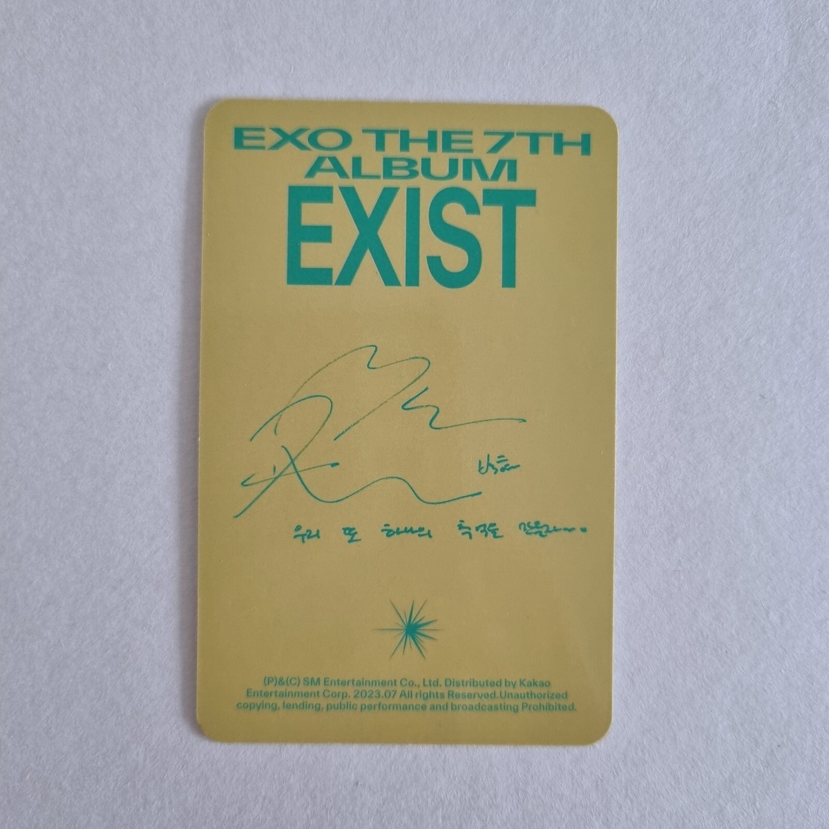 EXO The 7th EXIST Photobook Ver Official Photocard Bookmark