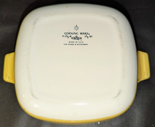 Vintage Corning P - 1 1/2 - B , 1 1/2 Qt Yellow Casserole Dish W/ D-20 Lid - Picture 4 of 6