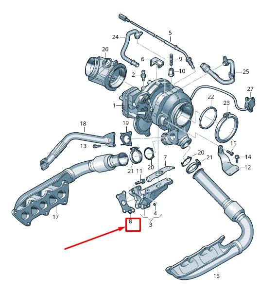 AUDI Q8 4MN Turbo Exhaust Bracket Gasket 059103147T NEW GENUINE | eBay