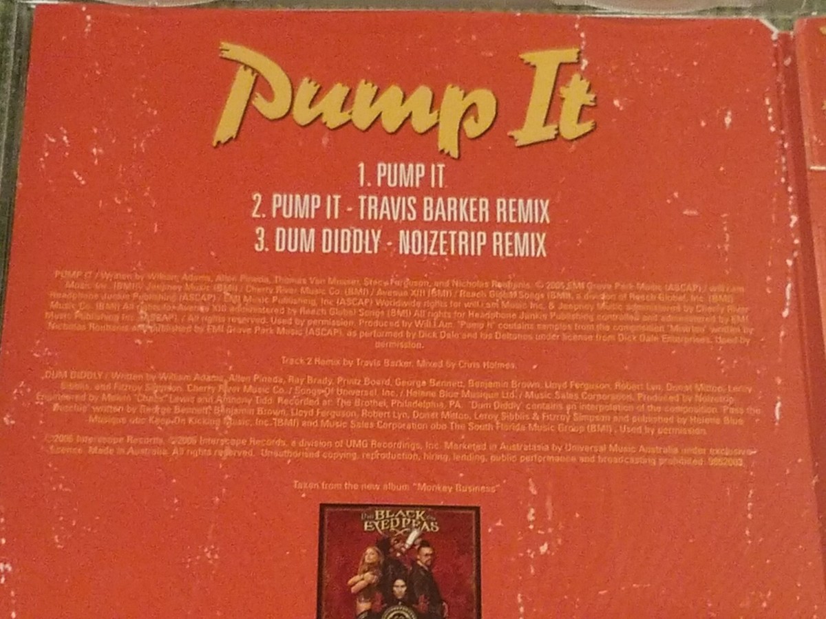 THE BLACK EYED PEAS PUMP IT RARE OOP 3 TRACK IMPORT REMIX CD FREE