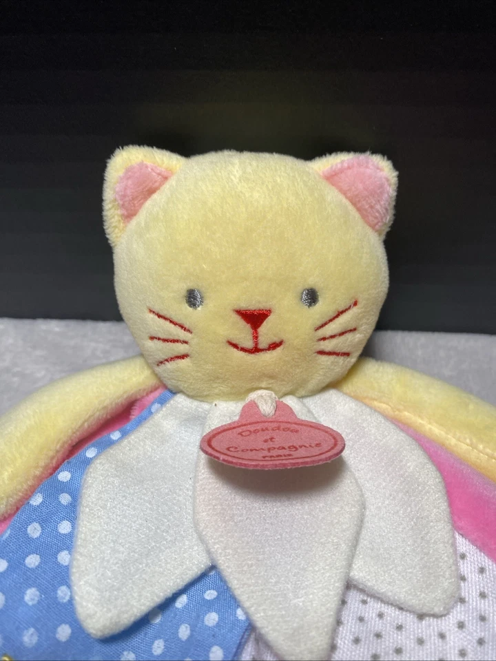 Doudou Et Compagnie Paris Lovey Cat Peluche Gatito Estrellas Manta de Seguridad Etiquetas 7" Foto 2 de 4