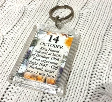 Vintage October 14 Birthday Personality Libra Plastic Keychain