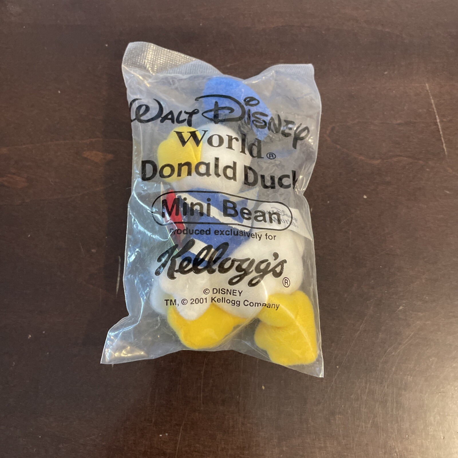 Vintage 2001 Disney Donald Duck Mini Bean Kelloggs Cereal Box Sealed