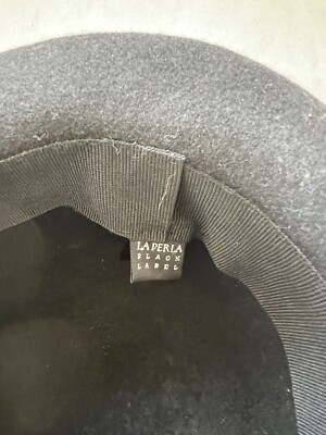 $ 195 La Perla Black Label Black Women Bowler Hat  Felt 100% Lana Wool Size M 195 La Perla Black Label Black Women Bowler Hat Felt 100  main image 3