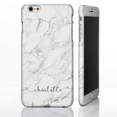 Personalisierte Marmor Roségold Krone Herz Handschrift Name Handyhülle für iPhone