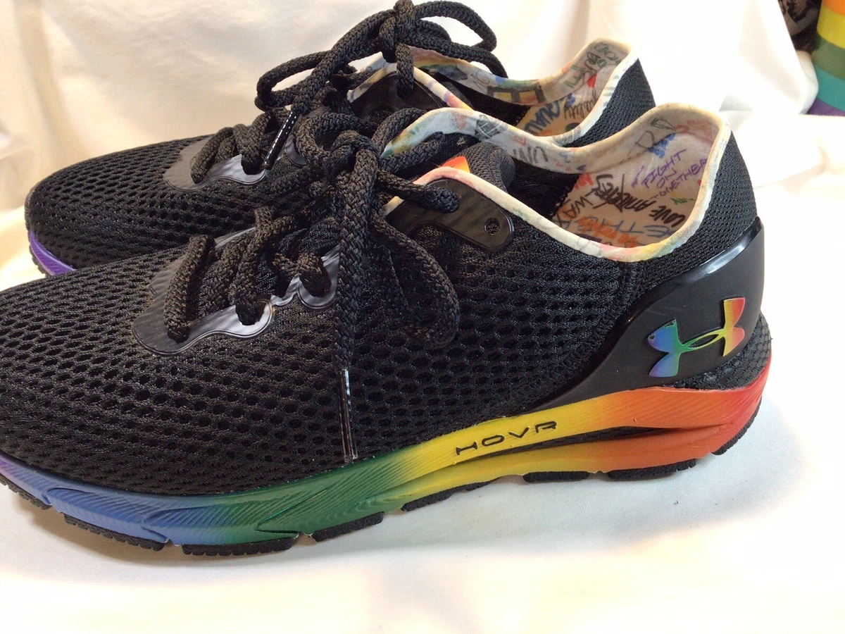 Under Armour HOVR Sonic Pride Rainbow Black Womens 7.5 Running Shoes  Bluetooth