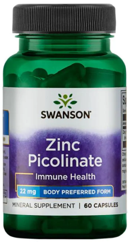 Zinc Picolinate 22 mg 60 Capsules Swanson - Picture 1 of 3