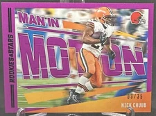 Nick Chubb 2023 Panini Rookies & Stars Man In Motion Purple /35 #MM-25
