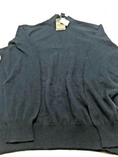 NEW Jos A Bank L Large Traveler Pullover Sweater 1/4 Zip Pima Cotton Navy Blue