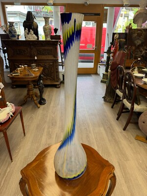 Bodenvase Vase große Glas Lollipop Space Age Vintage 81 x 20 cm