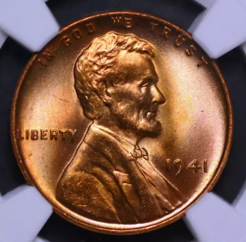 1941 Lincoln Wheat Cent MS67RD Slabbed & Graded by NGC, Free Ship