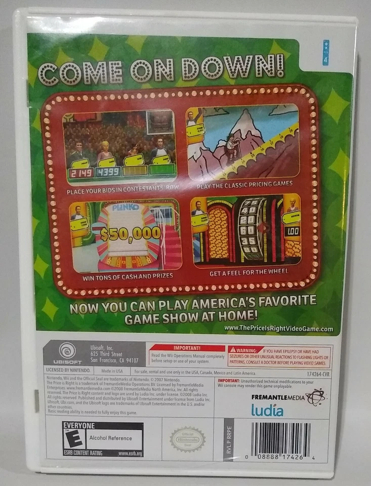 The Price is Right (Nintendo Wii, 2008) Complete Game with Manual  - Image 2 of 3