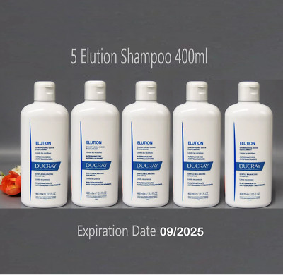5 PACK  Ducray Elution Gentle Balancing Shampoo 400ml / 13.oz Exp 05/28